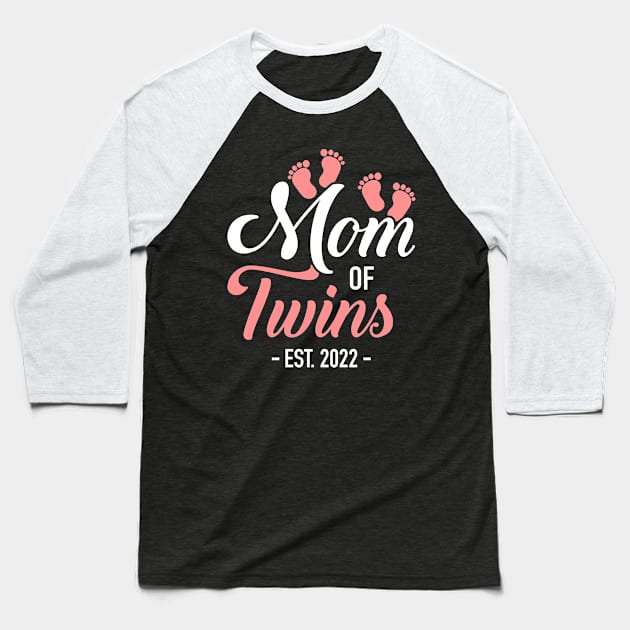 Mom of twins 2022 for pregnancy announcement Baseball T-Shirt by Designzz